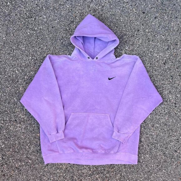 Vintage 90's Nike Purple Dyed Hoodie Size XL